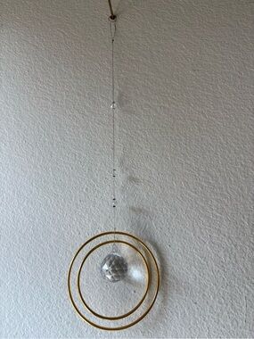 Gold Ring Hanging Crystal Suncatcher